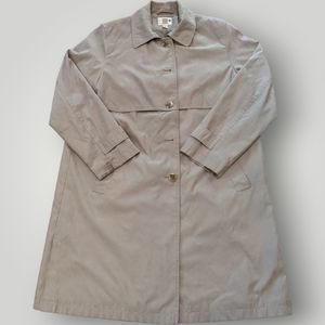 Gallery Women's L Khaki Tan Water Repellent Fully Lined Trench Coat